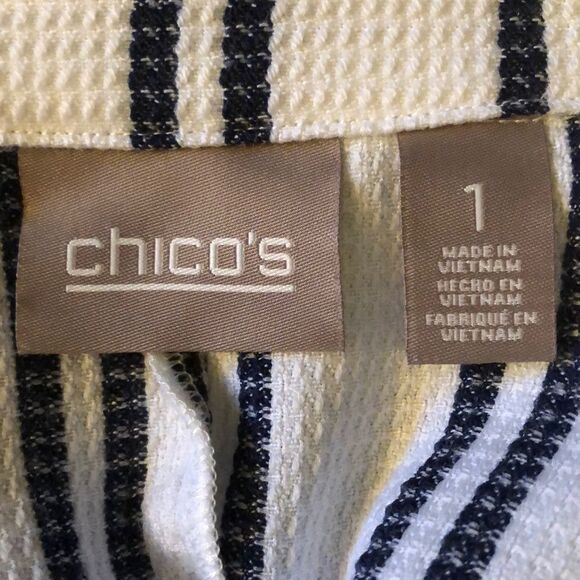 Chico’s Long Striped Drawstring Summery Vest M - Picture 7 of 10